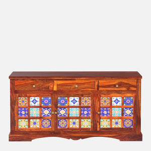 Rangrez Sheesham Wood Sideboard In Honey Oak