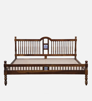Nilaya Sheesham Wood King Size Bed In Provincial teak Finish (72 - 78 inch Mattress Size)