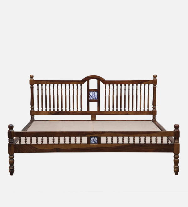 Nilaya Sheesham Wood King Size Bed In Provincial teak Finish (72 - 78 inch Mattress Size)