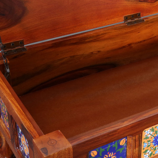 Rangrez Sheesham Wood Console Table In Honey Oak Finish
