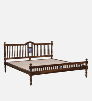 Nilaya Sheesham Wood King Size Bed In Provincial teak Finish (72 - 78 inch Mattress Size)