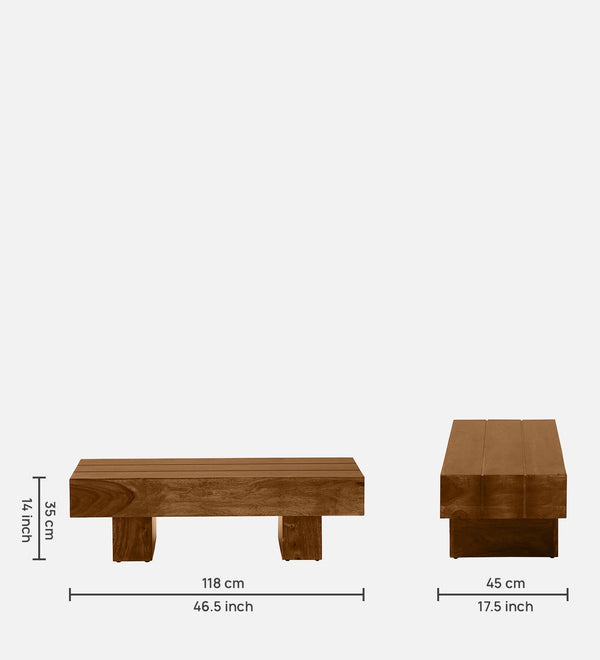 Thisted Sheesham Wood Coffee Table In Provincial Teak Finish