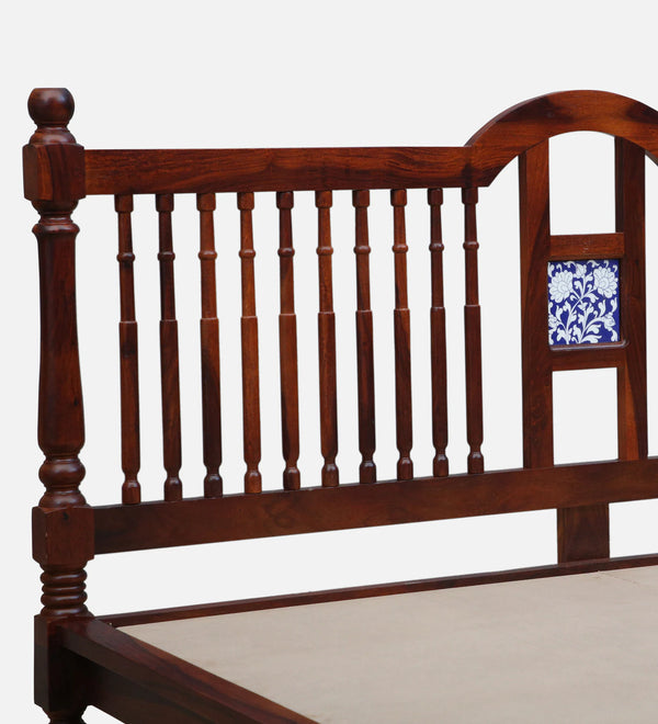 Nilaya Sheesham Wood Queen Size Bed In Honey Oak Finish (60 - 78 inch Mattress Size)