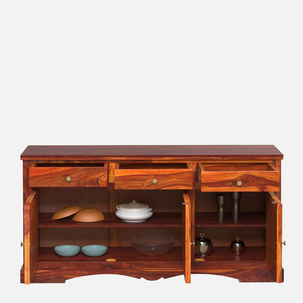 Rangrez Sheesham Wood Sideboard In Honey Oak