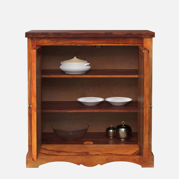 Rangrez Sheesham Wood Cabinet In Honey Oak Finish