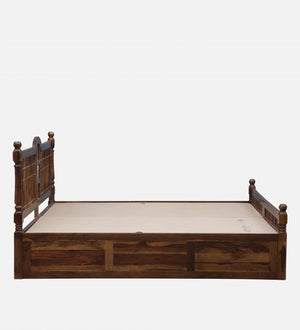 Nilaya Sheesham Wood King Size Bed In Provincial Teak Finish With Box Storage (72 - 78 inch Mattress Size)