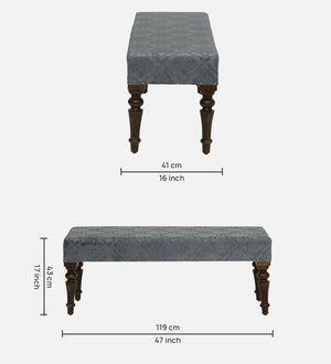 Aadhya Sheesham Wood Upholstered Bench In Walnut Finish