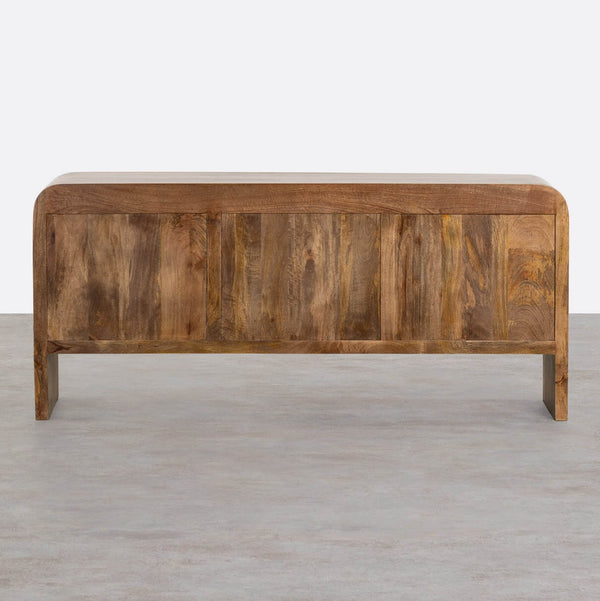 Stigen Solid Mango Wood Sideboard with 6 Drawers in Provincial teak Finish