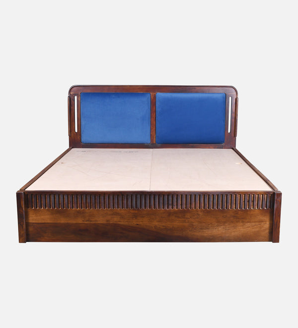 Lotus Sheesham Wood Queen Size Bed In Provincial Teak Finish With Box Storage (60 x 78 inches)