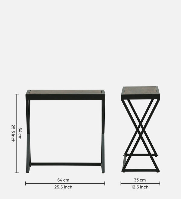 Nugent Sheesham Wood Nest Of Tables In Honey Oak Finish