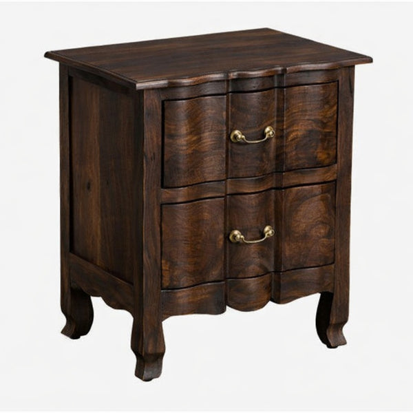 Bespoke Solid wood 2 Drawer bedside in Walnut Finish