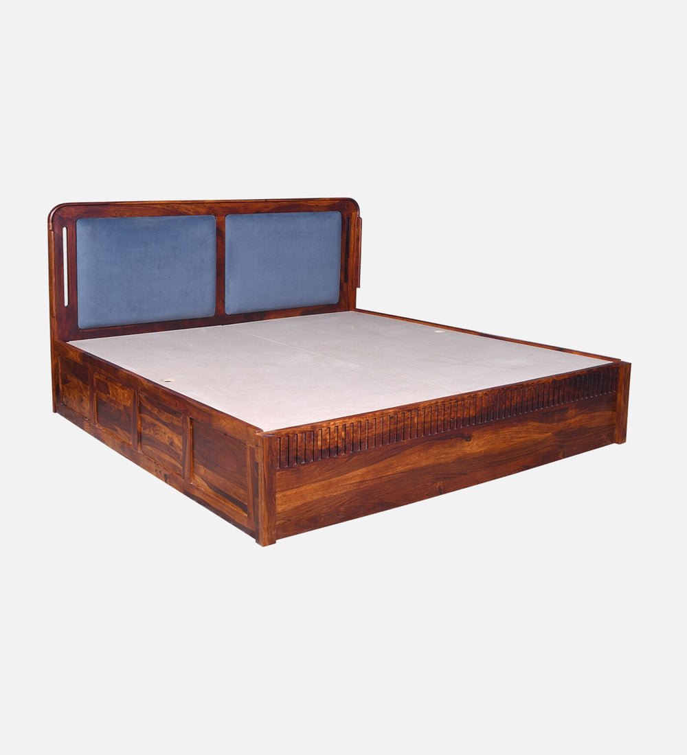 Lotus Sheesham Wood King Size Bed In Honey Oak FinishWith Box Storage (72 x 78 inches)