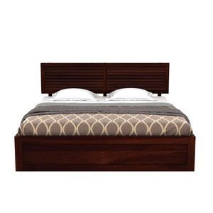Hearti Sheesham Wood Queen Size Bed In Walnut FinishWith Box & Drawer Storage (60 x 78 inches)