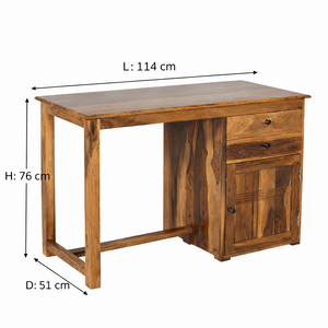 lina Sheesham Wood Study Table in Teak Finish