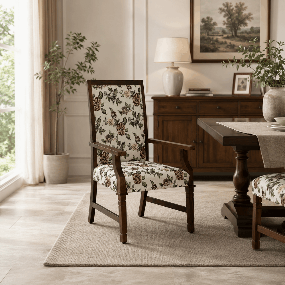 Brotton Sheesham Wood Arm Chair In Provincial Teak Finish