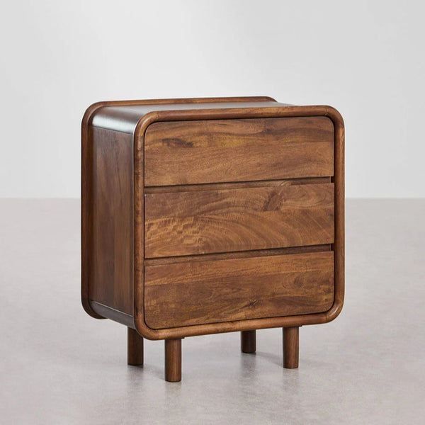 Nara Solid mango wood Chest of drawer with 3 Drawer in Provincial Teak Finish
