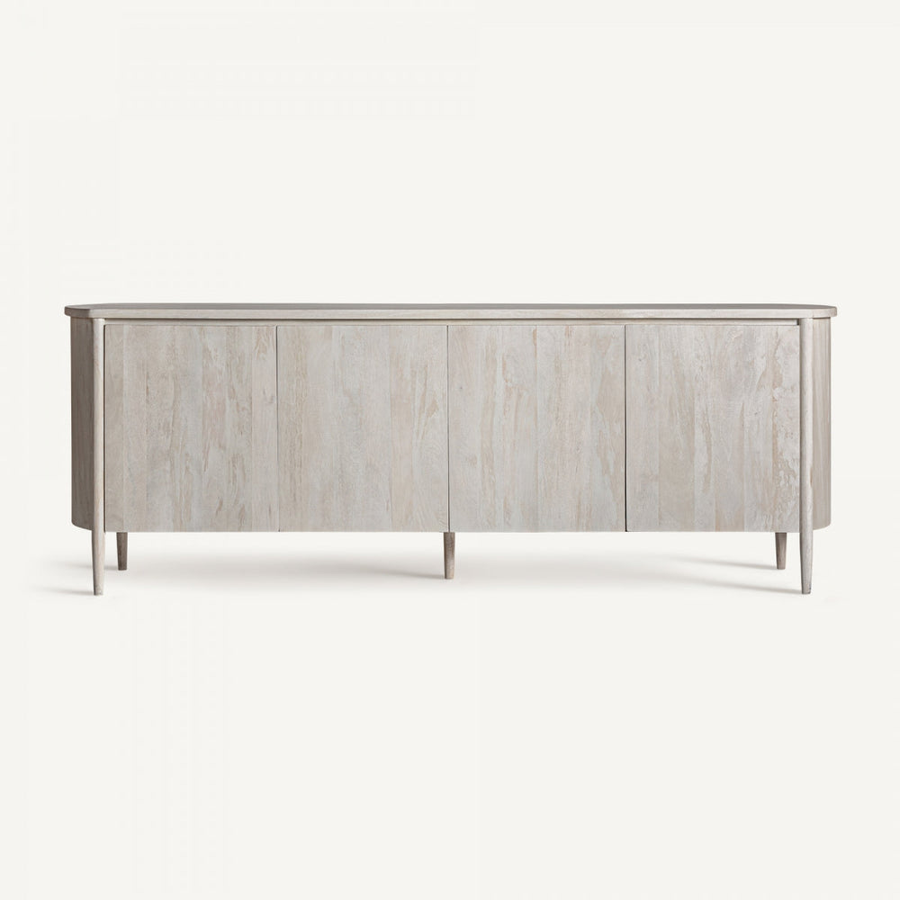 Glasgow Solid Mango wood Sideboard with 4 Door in White Wash Finish