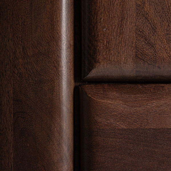 Ballie Solid Mango Wood Cabinet with Two Door & one Drawer in Provincial teak Finish