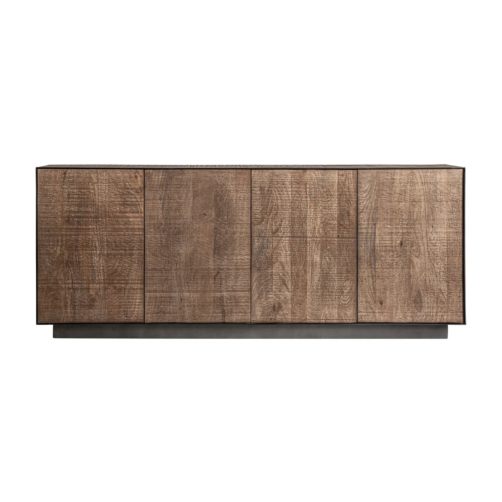 Nova Solid Mango wood Sideboard with 4 Door in Provincial Teak Finish