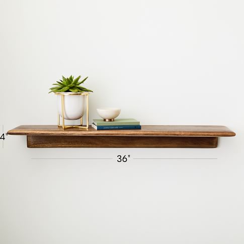Reggie Solid Mango Wood Wall Shelf Set of 2