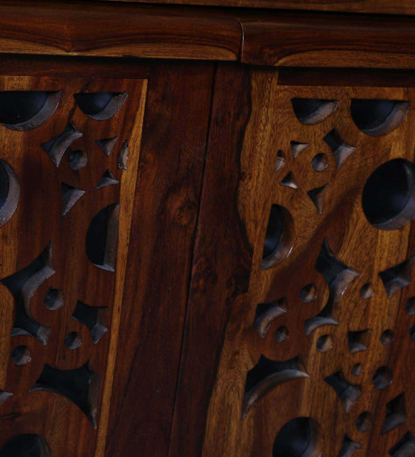 Lifty  Sheesham Wood Shoe Cabinet In Provincial Teak Finish