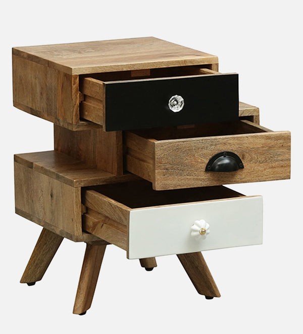 Tarquin Solid Wood Bedside Chest In Natural Finish