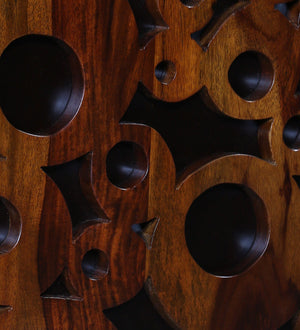 Lifty Sheesham Wood Tall Bar Cabinet In Provincial Teak Finish