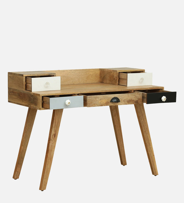 Viterbo Solid Wood Study Table In Natural Finish