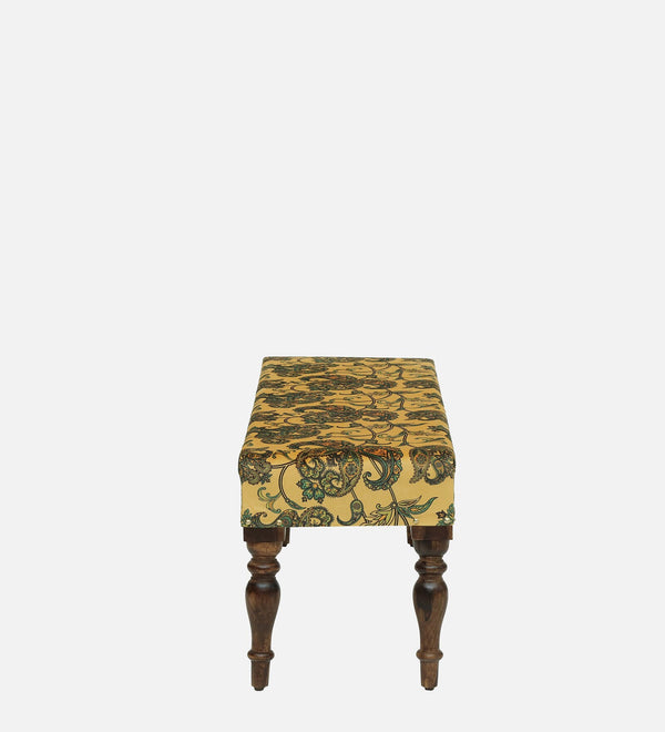 Gulika Solid Wood Upholstered Bench In Walnut Finish