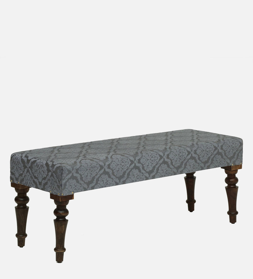 Aadhya Sheesham Wood Upholstered Bench In Walnut Finish