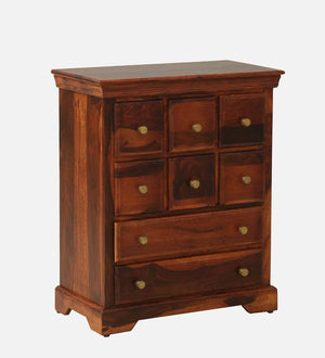 Chitrinee Sheesham Wood Chest Of Drawers In Honey Oak Finish