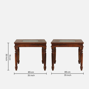 Rangrez Sheesham Wood 4 Seater Dining Set In Honey Oak Finish With Cushioned Chair