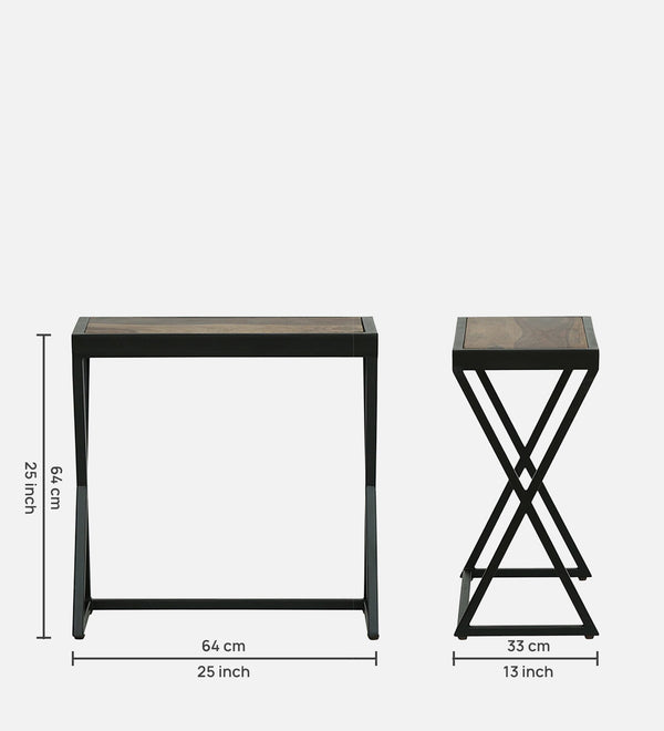 Nugent Sheesham Wood Nest Of Tables In Natural Finish