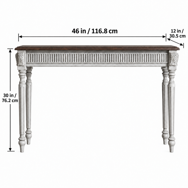 Noor Solid Wood Console Table in Dual tone Finish 117 cm
