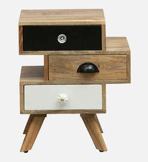 Tarquin Solid Wood Bedside Chest In Natural Finish