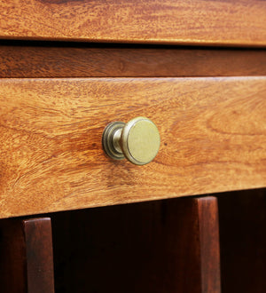Winfrey Sheesham Wood Bar Cabinet In Rustic Teak Finish
