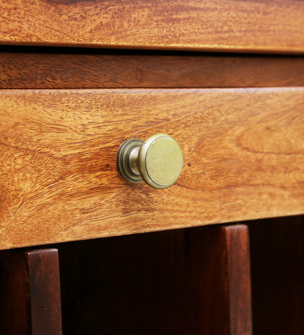 Winfrey Sheesham Wood Bar Cabinet In Rustic Teak Finish