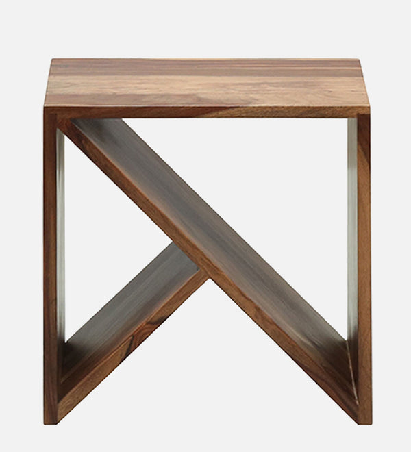 Alger Sheesham Wood End Table In Rustic Teak Finish