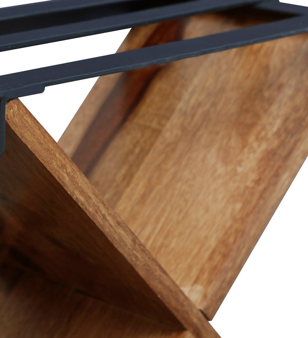 Chad Solid Wood Wine Rack In Rustic Teak Finish