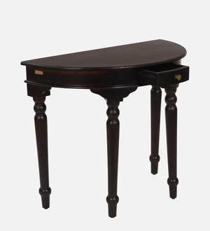 Abney Sheesham Wood Console Table In Walnut Finish