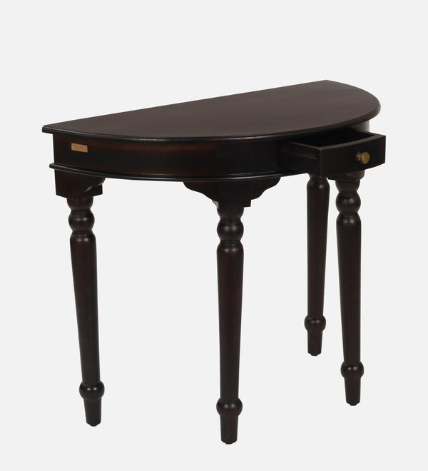 Abney Sheesham Wood Console Table In Walnut Finish