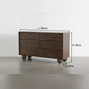 Mahe Solid Wood Chest Of 6 Drawers In Matte Finish