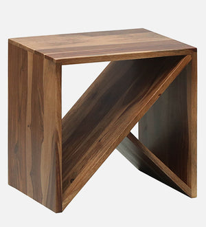 Alger Sheesham Wood End Table In Rustic Teak Finish