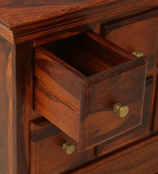 Chitrinee Sheesham Wood Chest Of Drawers In Honey Oak Finish