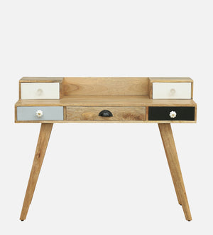 Viterbo Solid Wood Study Table In Natural Finish