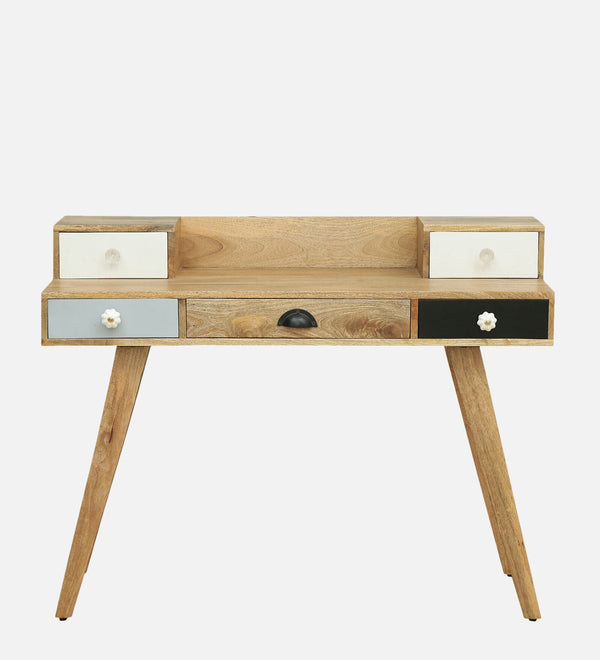 Viterbo Solid Wood Study Table In Natural Finish