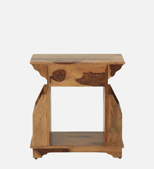 Nrby Sheesham Wood End Table In Rustic Teak Finish