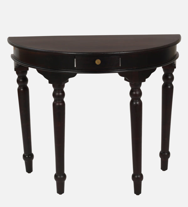 Abney Sheesham Wood Console Table In Walnut Finish
