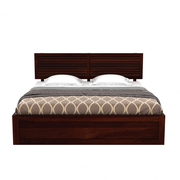 Hearti Sheesham Wood Queen Size Bed In Walnut FinishWith Box & Drawer Storage (60 x 78 inches)