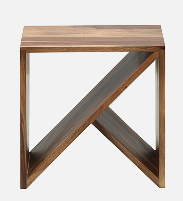 Alger Sheesham Wood End Table In Rustic Teak Finish